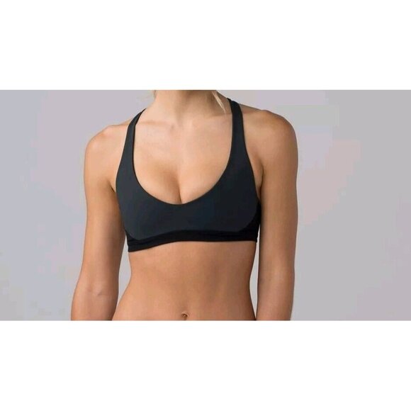 Lululemon Uncharted Waters TopDeep Coal / Black Size 8 A/B Cup- Read Information - Picture 9 of 12